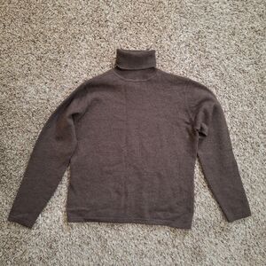 Charter Club Women's Dark Brown Merino Wool Turtleneck Sweater